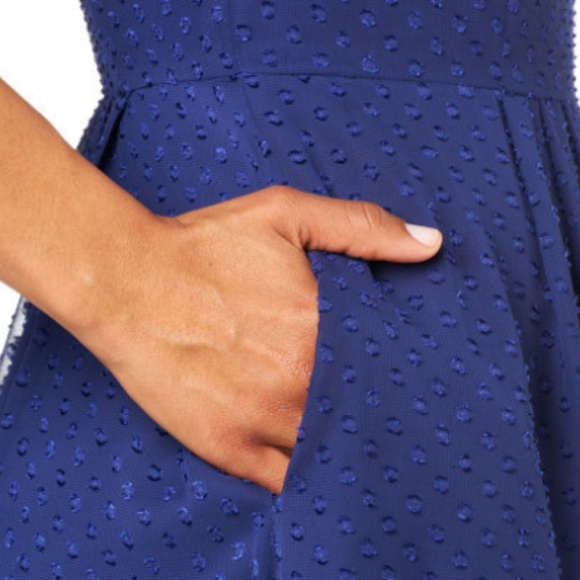 Isaac Mizrahi Short Sleeve Swiss Dot Lined Dress - Picture 8 of 8